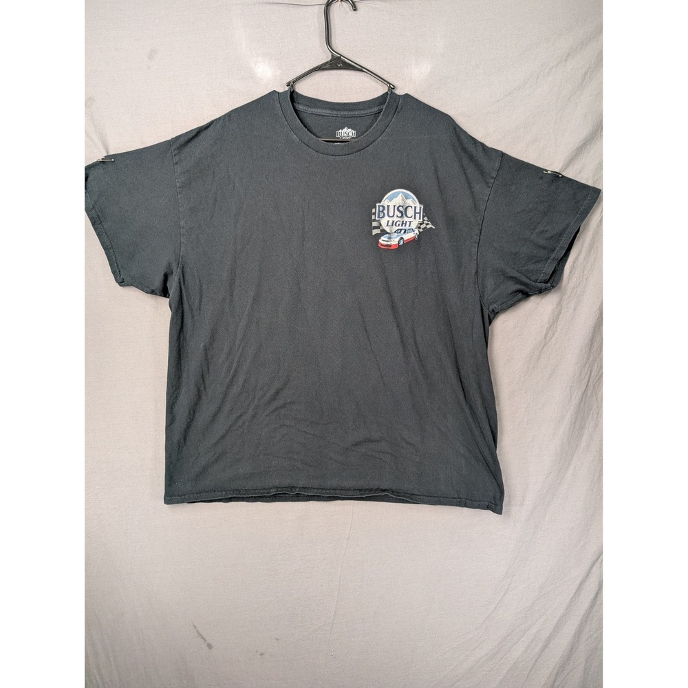 Busch Light Racing Team Graphic T-Shirt Mens 2XL Black Short Sleeve NASCAR